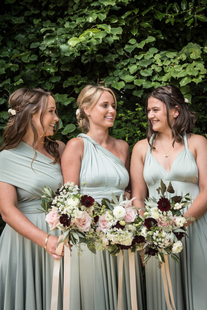Bridesmaids with soft textured hair at Cliveden House Wedding